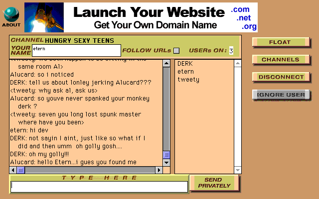 PLEASE WAIT    LOGGING ONTO CHAT CHANNEL